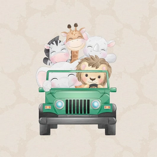 Prémium Futter, szabadidő anyag panel 40x50 cm, Jeep safari