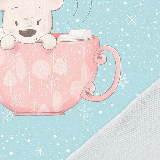 Prémium Futter, szabadidő anyag panel 40x50 cm, Jegesmedve csészében