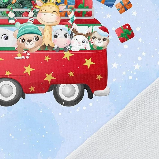 Prémium Futter, szabadidő anyag panel 40x50 cm, Karácsonyi busz