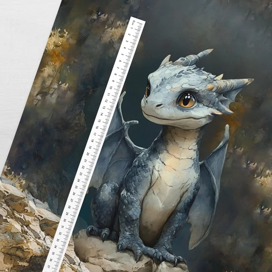 Prémium Futter, szabadidő anyag panel 40x50 cm, Kis kék sárkány