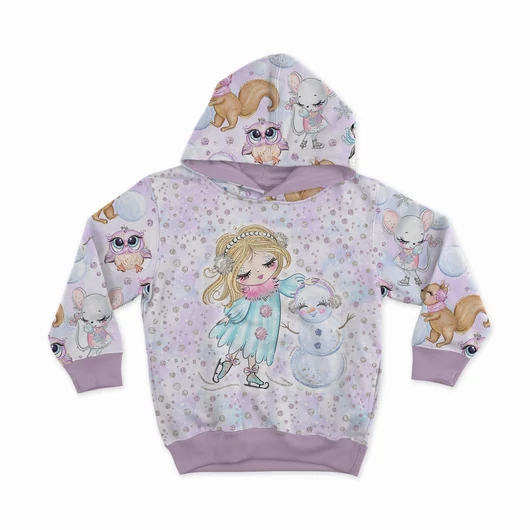 Prémium Futter, szabadidő anyag panel 40x50 cm, Kislány és a hóember