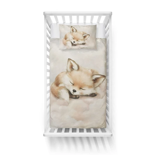 Prémium pamutvászon széles L panel 60x40 cm,  Kisróka a felhőn