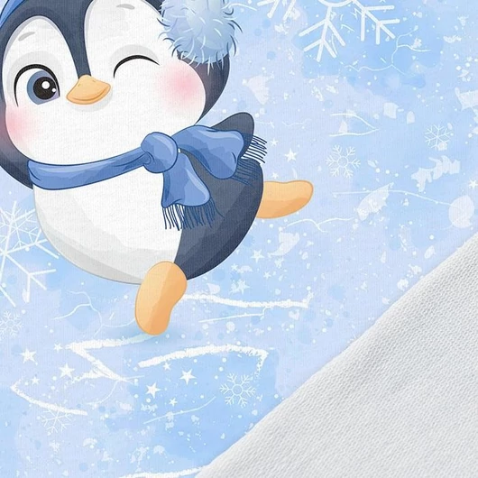 Prémium Futter, szabadidő anyag panel 40x50 cm, Korcsolyázó pingvin