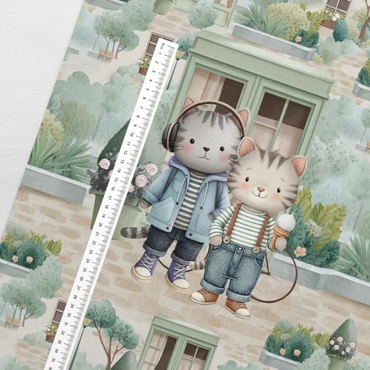 Prémium Futter, szabadidő anyag panel 40x50 cm, Macskák a városban