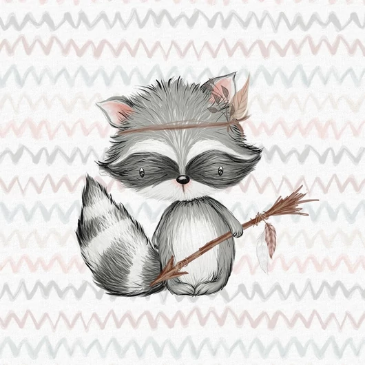 Futter, szabadidő anyag panel 40x50 cm, Mosómedve
