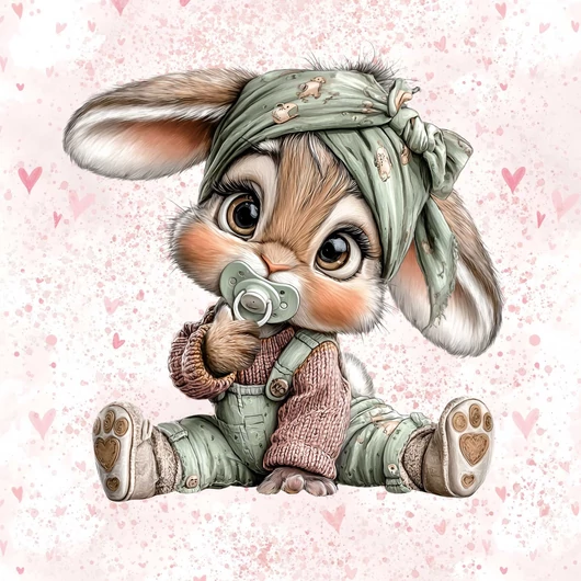 Prémium Futter, szabadidő anyag panel 40x50 cm, Nyuszi cumival