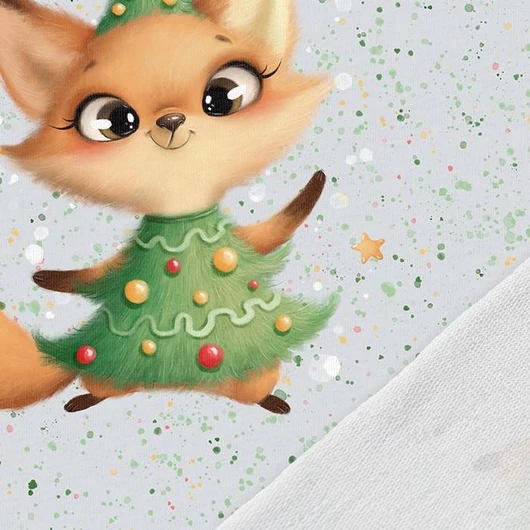 Prémium Futter, szabadidő anyag panel 40x50 cm, Róka karácsonyfa jelmezben