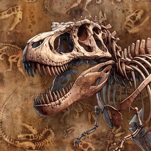 Prémium Futter, szabadidő anyag panel 40x50 cm, T-rex csontváz