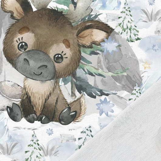 Prémium Futter, szabadidő anyag panel 40x50 cm, Tél a hegyen, rénszarvas