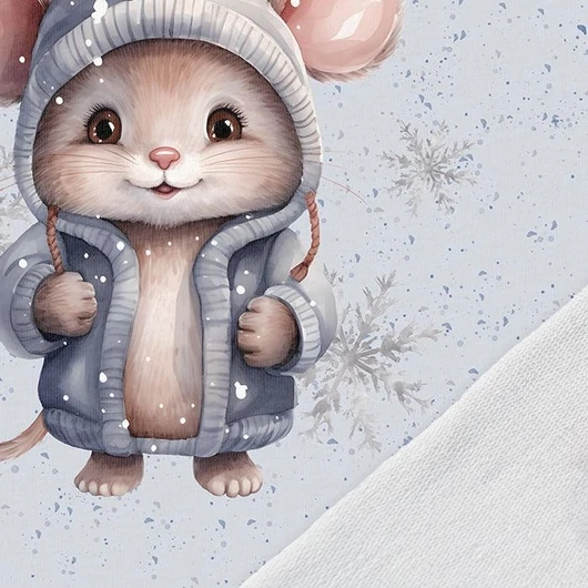 Prémium Futter, szabadidő anyag panel 40x50 cm, Téli egérke