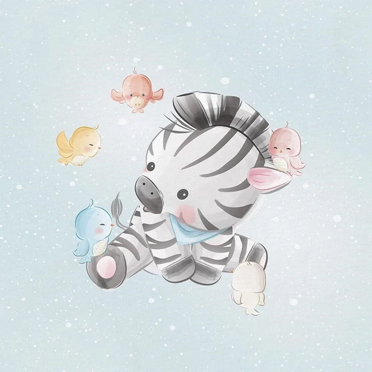 PPrémium Futter, szabadidő anyag panel 40x50 cm, Zebra és kis barátai