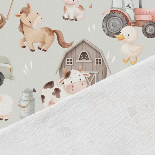 Prémium mintás futter, Boldog farm, zöld