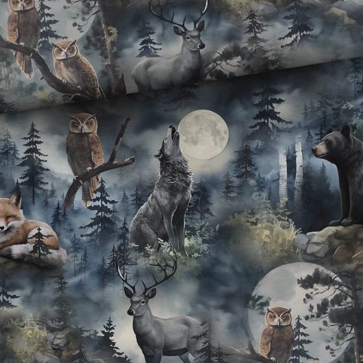 Prémium mintás futter, Éjszakai erdő