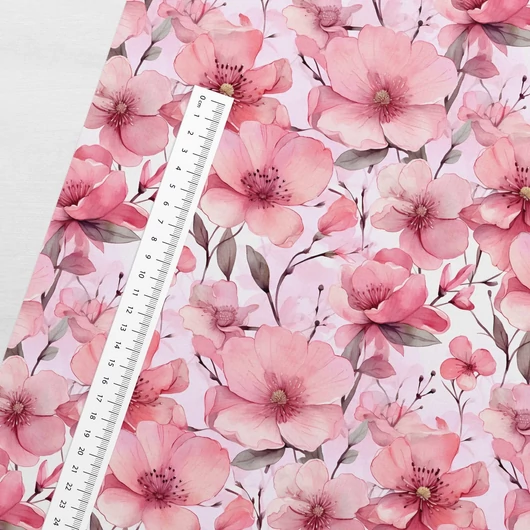 Prémium mintás futter, Pink hibiszkusz