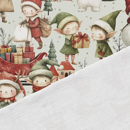 Prémium mintás futter, Szorgos Elf manók