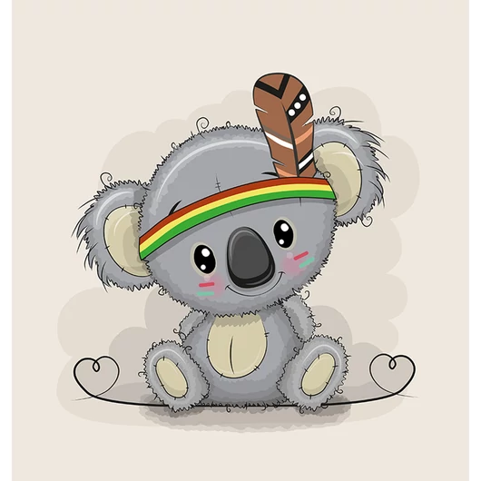 Futter, szabadidő anyag panel 40x50 cm, indian koala