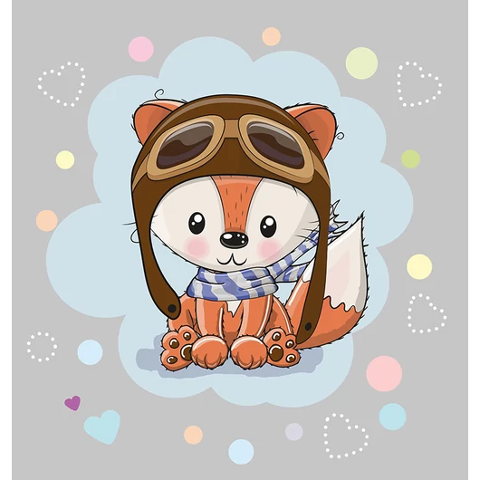 Futter, szabadidő anyag panel 40x50 cm, pilóta róka