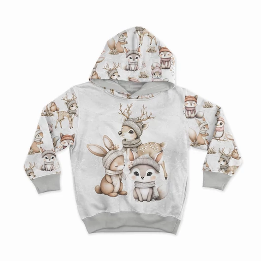 Prémium pamut jersey, Cuki állatok a hófödte mezőn