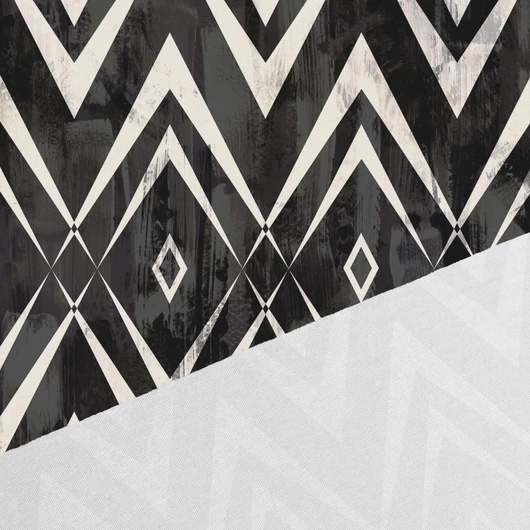 Prémium pamut jersey, Fekete-fehér rombuszok