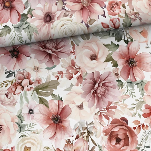 Prémium pamut jersey, Nagyi virágoskertje