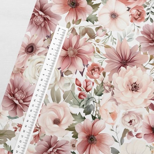 Prémium pamut jersey, Nagyi virágoskertje