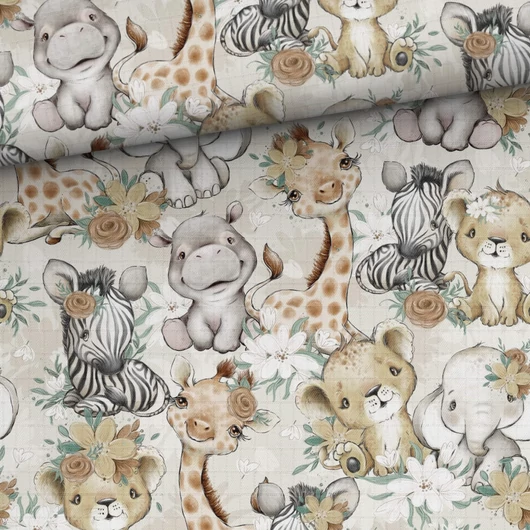 Prémium mintás bambusz pelenka anyag, Afrikai lány állatbébik