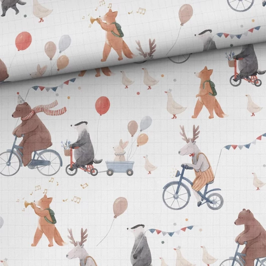 Prémium mintás bambusz pelenka anyag, Állatok a felvonuláson