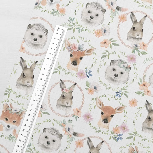 Prémium mintás bambusz pelenka, muszlin anyag, Állatok koszorúban