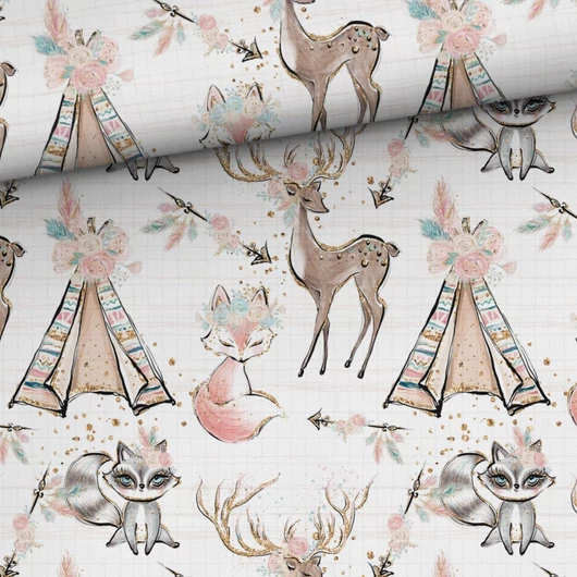 Prémium mintás bambusz pelenka anyag, Bohém lányok