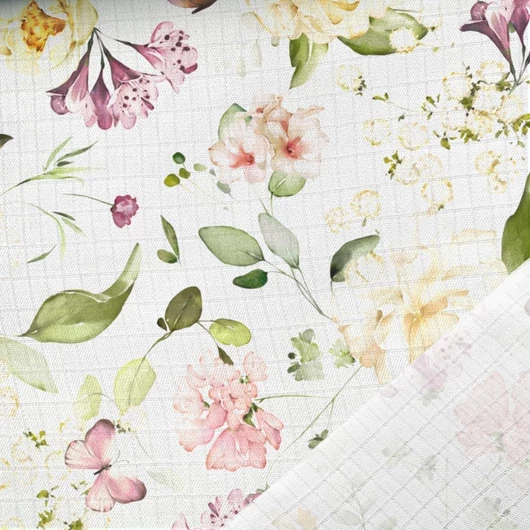 Prémium mintás bambusz pelenka,muszlin anyag, Csodaszép virágok