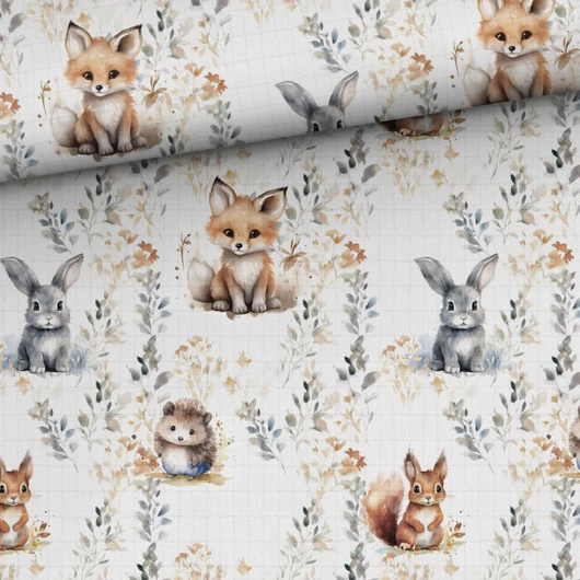 Prémium mintás bambusz pelenka anyag, Édes állatkölykök