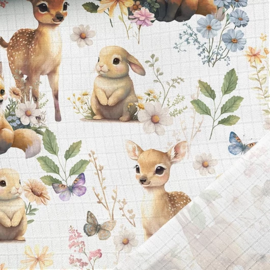 Prémium mintás bambusz pelenka, muszlin anyag, Erdei tisztás