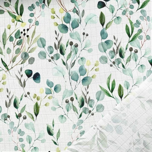 Prémium mintás bambusz pelenka, muszlin anyag, Eukaliptusz