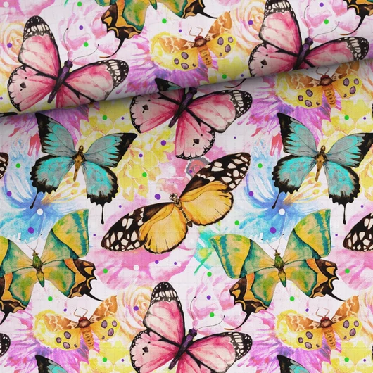 Prémium mintás bambusz pelenka anyag, Mesés pillangók