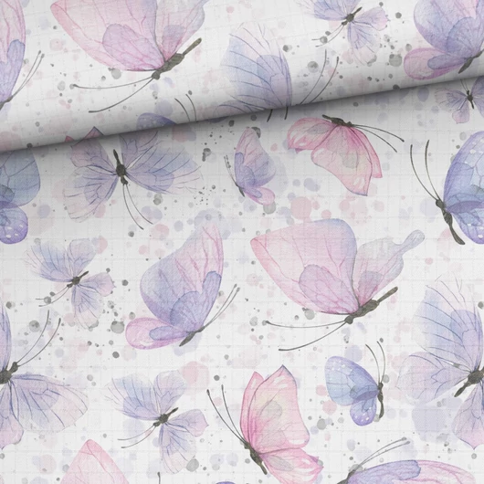 Prémium mintás bambusz pelenka anyag, Pasztell pillangók