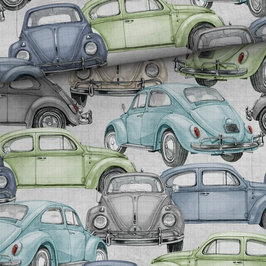 Prémium mintás bambusz pelenka anyag, Retro bogár