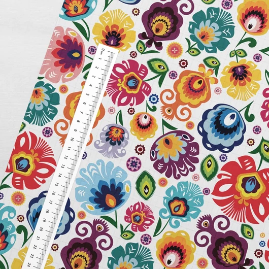 Prémium mintás bambusz pelenka, muszlin anyag, Színes virágok