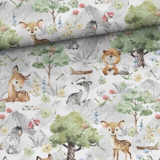 Prémium mintás bambusz pelenka anyag, Tavasz a hegyekben