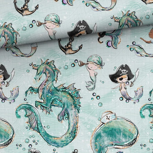 Prémium mintás bambusz pelenka anyag, Tengeri kalandok