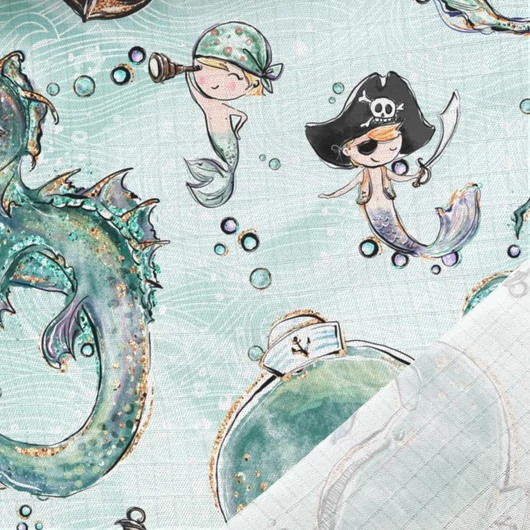 Prémium mintás bambusz pelenka,muszlin anyag, Tengeri kalandok