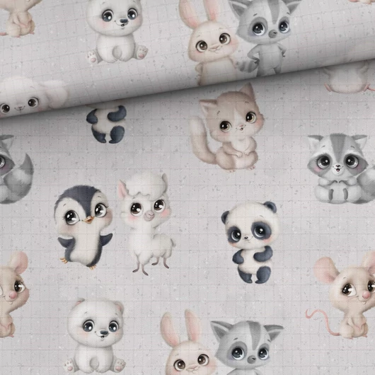 Prémium mintás bambusz pelenka anyag, Tündéri állatok