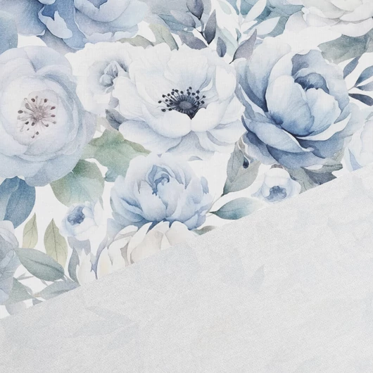 Prémium pamut jersey, Kék virágok