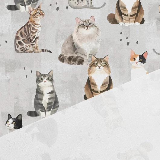 Prémium mintás pamutvászon, Macskák