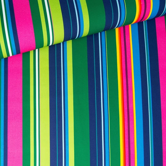 Prémium mintás pamutvászon, Multicolor kék-zöld csíkok