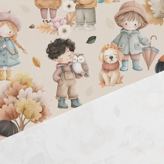 Prémium mintás pamutvászon, Ősz a parkban