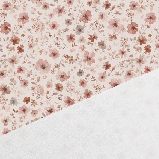 Prémium mintás pamutvászon, Pink virágok