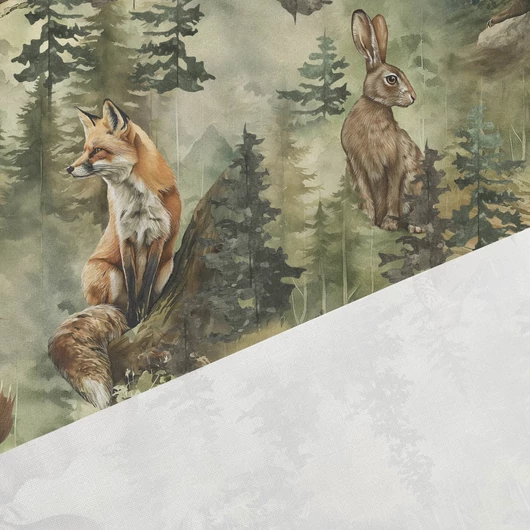 Prémium mintás pamutvászon, A titokzatos erdő állatai