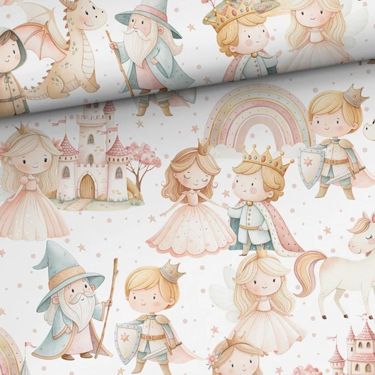 Prémium mintás pamutvászon, Tündéri királyság