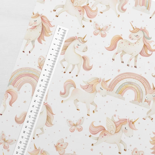 Prémium mintás pamutvászon, Tündéri unikornisok