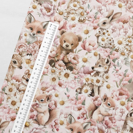 Prémium mintás pamutvászon, Virágok között